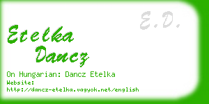 etelka dancz business card